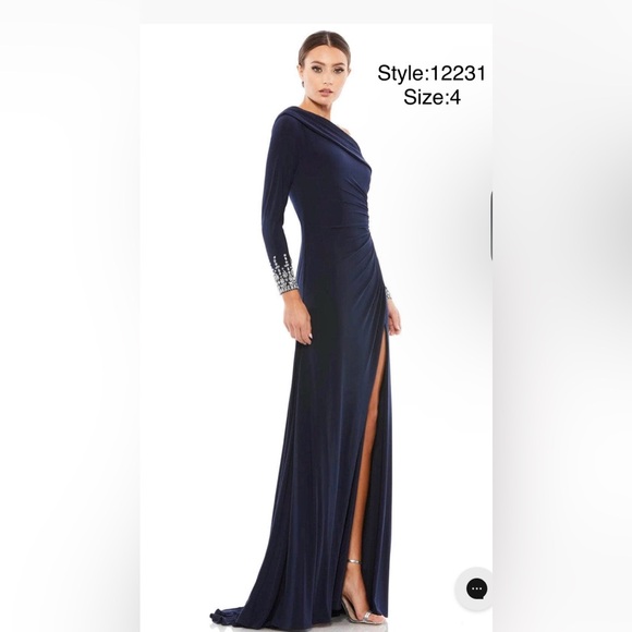 Off shoulder jewelled cuff long gown - Picture 2 of 3